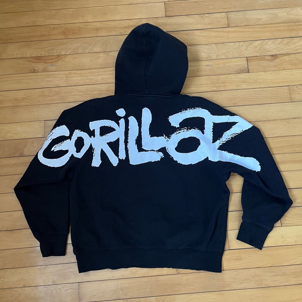 HM Gorillaz Oversized Graphic Hoodie Black Band Merch Small - Picture 3 of 6
